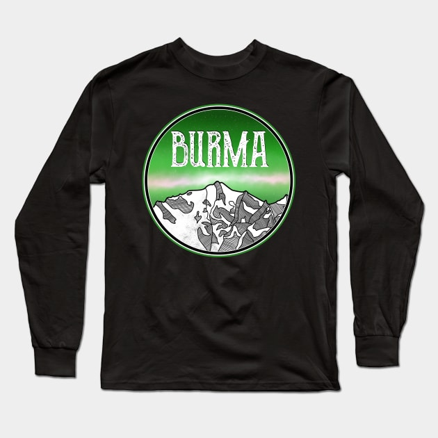 Burma Mountains Long Sleeve T-Shirt by mailboxdisco